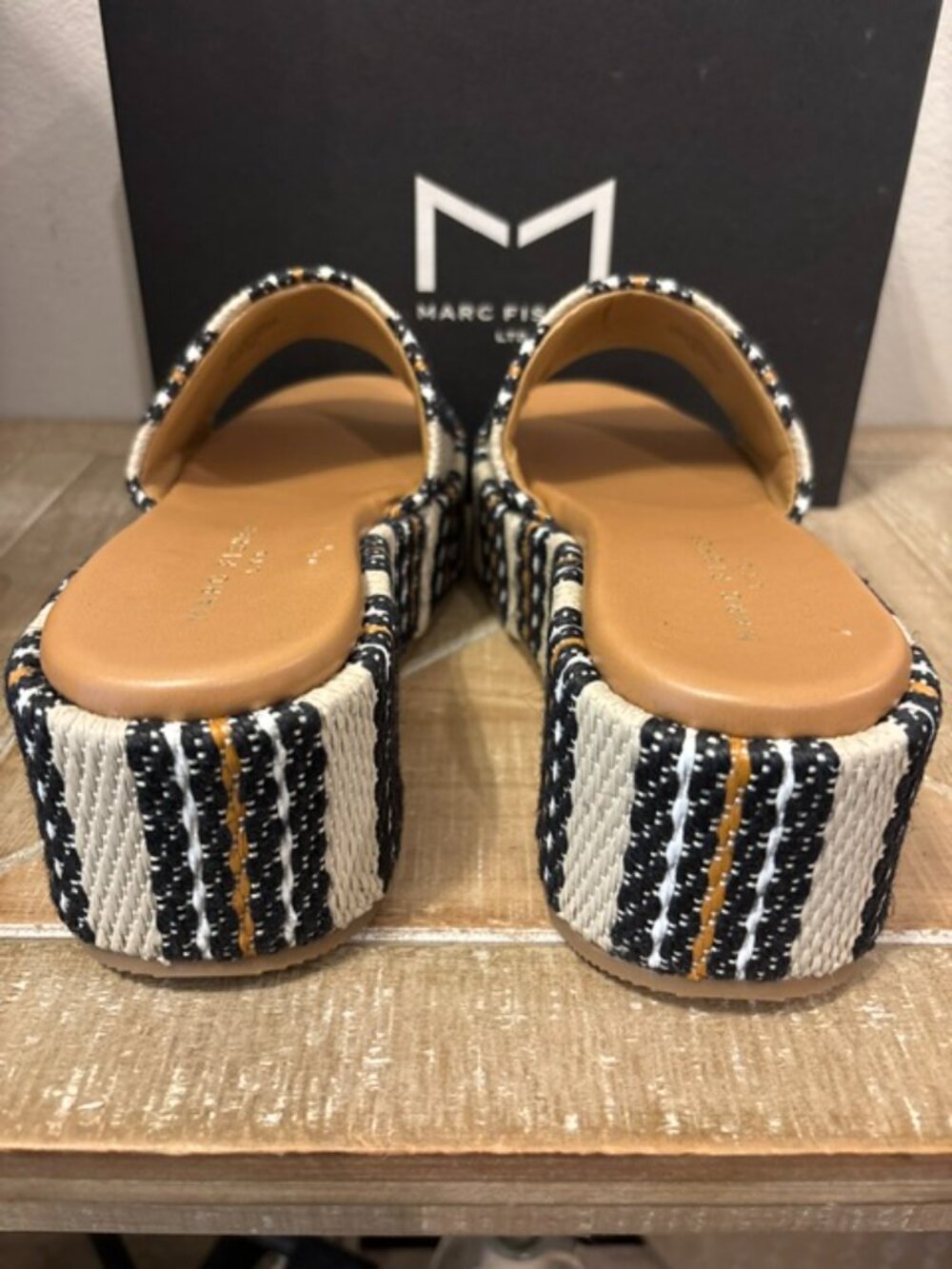 NEW Marc Fisher LTD Daylin Platform Sandals Light Natural - Sizes 7.5, 8, 9.5 - Picture 2 of 6